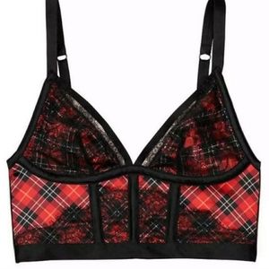 Victoria’s Secret plaid lace bustier bralette